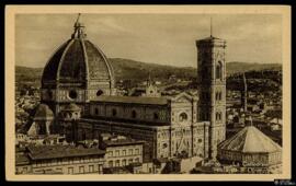 Tarjeta postal de vista de la Catedral de Santa María del Fiore de Florencia desde la Basílica de...