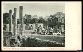 Tarjeta postal del Templo de Serapis, Tempio di Serapide o Macellum de Pozzuoli editada por E. Ra...