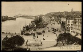 Tarjeta postal de vista panorámica de Boulogne-sur-Mer y su Puerto editada por E. H. C.