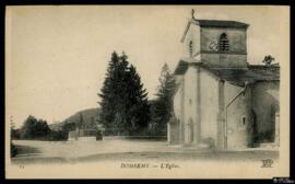 Tarjeta postal de vista exterior de la Basílica del Bois-Chenu, iglesia bautismal de Juana de Arc...