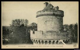 Tarjeta postal de vista exterior de la Torre Coronada o Tour Couronnée del Castillo de los Duques...