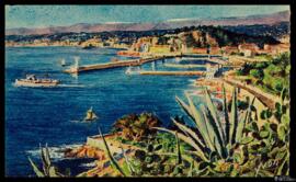 Tarjeta postal a color de vista general de Niza desde el Mont Boron editada por las Éditions d'ar...