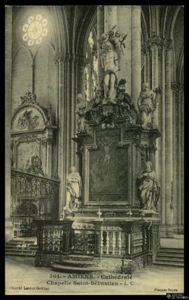 Tarjeta postal de la Capilla de San Sebastián en la Catedral de Amiens editada por L. Caron en la...