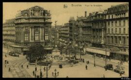 Tarjeta postal circulada de la Place de Brouckère en Bruselas editada por Ernest Thill para Nels ...