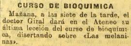 1931-05-05. Curso de bioquímica del doctor Giral. El Liberal (Madrid)