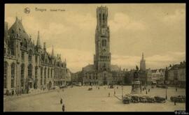 Tarjeta postal de la Plaza Mayor o Grand'Place de Brujas editada por Ernest Thill para Nels en Br...