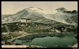 Tarjeta postal de vista panorámica del paso de montaña Pfitscherjoch en los Alpes de Zillertal Ed...