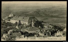 Tarjeta postal de vista panorámica del Observatorio astronómico y la ciudad de Langres editada po...