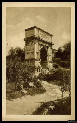 Tarjeta postal del Arco de Tito en el Foro Romano de Roma editada por U. N. I. T. I.