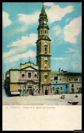 Tarjeta postal a color de vista exterior de la Basilica santuario di Santa Maria del Carmine Magg...