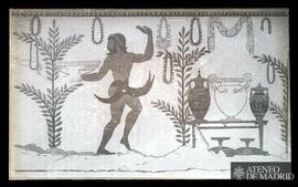 Tarquinia. Detalle de la tumba de los vasos pintados. Bailarín