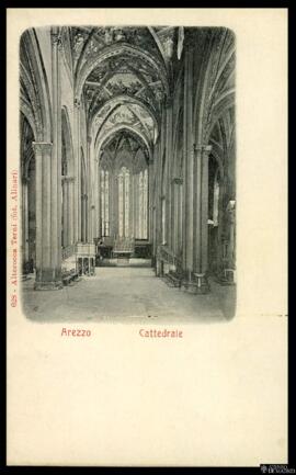 Tarjeta postal de vista interior de la Catedral de los Santos Pedro y Donato en Arezzo editada po...