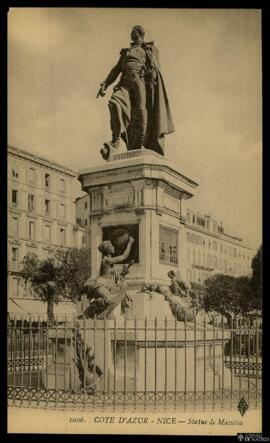 Tarjeta postal del monumento escultórico a André Masséna en Niza editada por Ernest Le Deley en P...