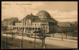 Tarjeta postal circulada de vista exterior del neue Vorlesungsgebäude en Hamburgo editada por el ...