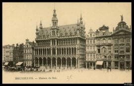 Tarjeta postal de vista exterior de la Maison du Roi en Bruselas  editada por Th. van den Heuvel ...