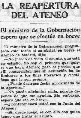 1931-03-04. La reapertura del Ateneo. Ahora (Madrid)