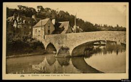 Tarjeta postal del Vieux Pont de Dinan sobre el río Rance editada por la Compagnie Alsacienne des...