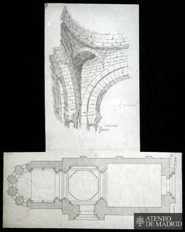 Planta y trompa del crucero de la iglesia de San Quirce de Burgos. (Dibujo de Vicente Lampérez y ...