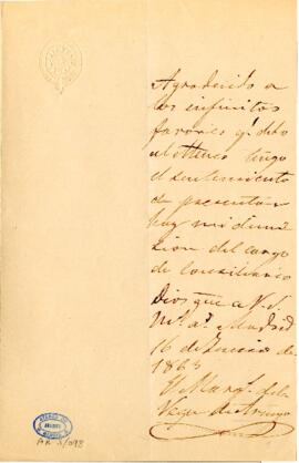 1863-06-16. Carta del marqués de la Vega de Armijo