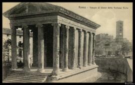 Tarjeta postal de vista exterior del Templo de Jano o Tempio di Giano della Fortuna Virile en Rom...