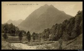 Tarjeta postal de vista del paisaje del paso de montaña Péguère en Cauterets editada por los Bloc...