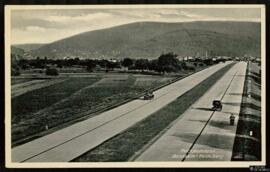 Tarjeta postal de la Reichsautobahn entre Mannheim y Heidelberg editada por el Kunstverlag Edm. v...