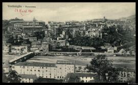 Tarjeta postal de vista panorámica de Ventimiglia editada por G. L. Riello en la misma ciudad.