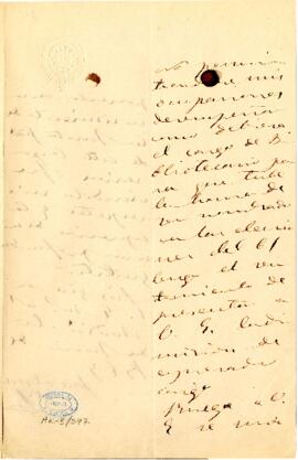 1863-06-10. Carta de José Moreno Nieto