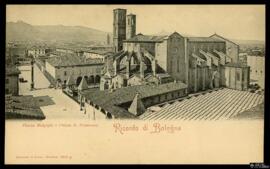 Tarjeta postal de la Piaza Malpighi y la Iglesia de San Lorenzo de Bolonia editada por Römmler &a...