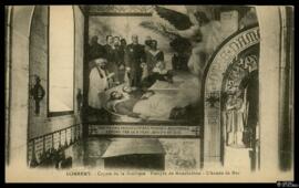 Tarjeta postal del Fresco de Monchablon L'Armée de Mer en la Cripta de la Basílica del Bois-Chenu...