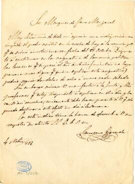 1857-11-04. Carta de Laureano Figuerola