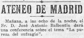1931-07-10. Anuncio de conferencia de José Antonio Balbontín. El Liberal (Madrid)