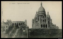 Tarjeta postal de vista panorámica de la Basílica del Sagrado Corazón de Montmartre de París edit...