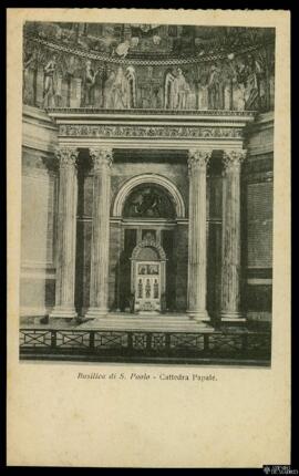 Tarjeta postal de la Cátedra papal de la Basílica de San Pablo Extramuros de Roma