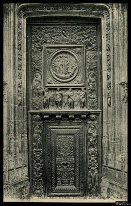 Tarjeta postal de detalle de la Porte de Jean-Goujon en la Église Saint-Maclou de Ruan editada po...