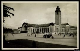 Tarjeta postal de la Estación Central de Helsinki o Rautatientori editada por A. K.