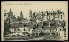 Tarjeta postal de vista panorámica del Castillo y la Colegiata de Loches editada por Lévy Fils et...