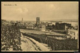 Tarjeta postal de vista panorámica de Rüdesheim am Rhein (Renania-Palatinado, Alemania)