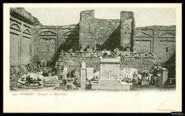 Tarjeta postal de las ruinas del Templo de Mercurio en Pompeya editada por Richter & Co. en N...