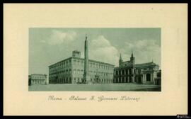 Tarjeta postal de vista exterior del Palacio de Letrán o Palazzo San Giovanni Laterano de Roma ed...