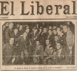 1930-05-02. Fotografía de la llegada a Madrid de Miguel de Unamuno. El Liberal (Madrid)