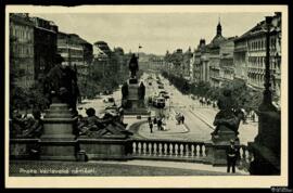 Tarjeta postal de la Plaza de Wenceslao o Václavské náměstí en Praga