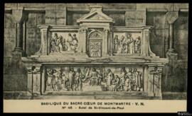 Tarjeta postal del Altar de San Vicente de Paúl en la Basílica del Sagrado Corazón o Basilique du...