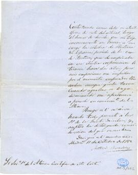1852-10-11. Carta de Antonio Benavides