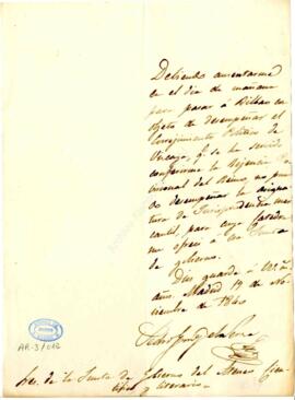 1840-11-19. Carta de Pedro Gómez de la Serna