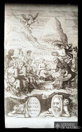 "Lámina, al frente de "Las nueve musas castellanas", de Quevedo (ed. de 1648)"