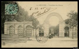 Tarjeta postal circulada de vista exterior del Cementerio de los Perros o Cimetière des Chiens de...