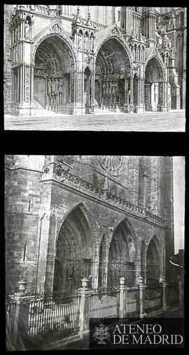 Fachada sur de la Catedral de Chartres / Pórtico de la Catedral de León