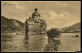 Tarjeta postal de vista exterior del Palatinado de Kaub (Renania-Palatinado, Alemania)