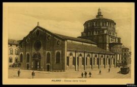 Tarjeta postal de vista exterior de la Iglesia de Santa Maria delle Grazie de Milán editada por C...